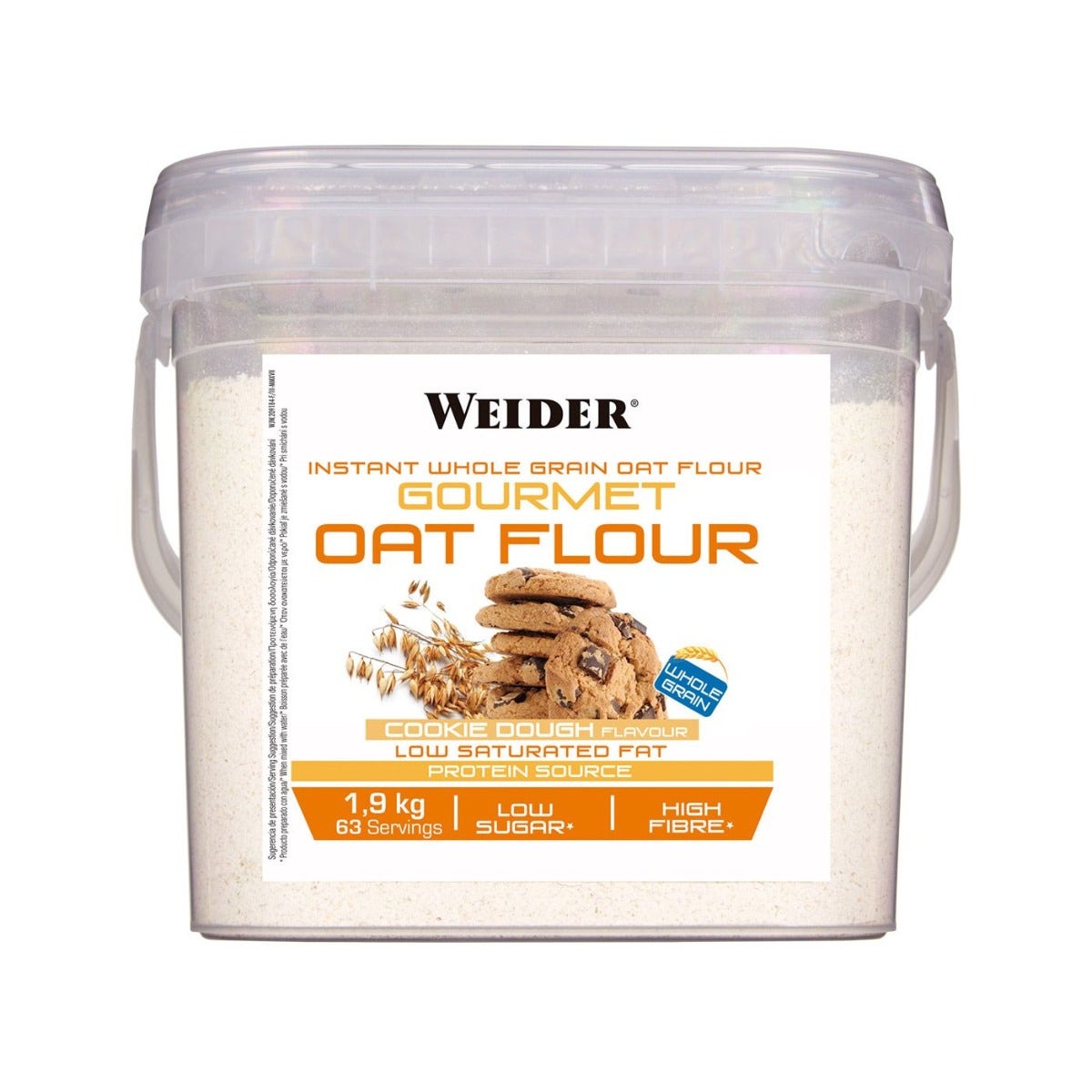 weider nutrition sl weider oat flour farina di avena gusto biscotto secchio 1,9kg, oro